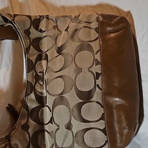 Coach Shoulder Bag with Leather Trim